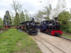 Die beiden Dampfzüge werden im Bahnhof Baumschulsee bereitgestellt [30. April 2023]