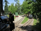 Blick aus der Molly auf die rangierenden Dieselloks im Bahnhof Baumschulsee [7. Juni 2014]