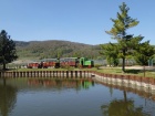 Die Azalea spiegelt sich mit ihrem Zug im Baumschulsee [20. April 2019]