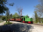 Die Azalea fährt mit ihrem Zug in den Bahnhof Baumschulsee ein [20. April 2019]